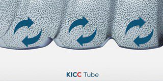 Shows turbulent flow