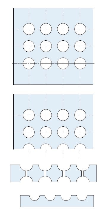 Mock up model for square layout.