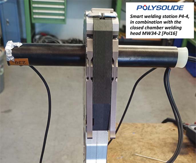 Fig. 5 Set-up for orbital welding of DLC-type heat exchanger tubes
