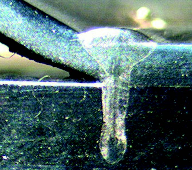 Laser weld macro.