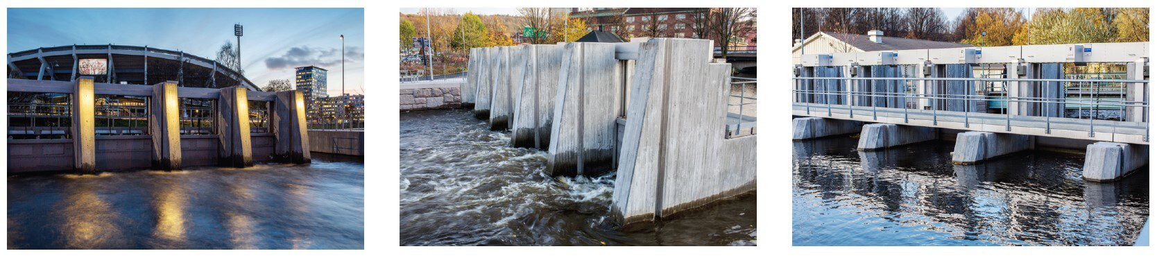 High strength and ability to resist saltwater corrosion made Outokumpu Forta LDX 2404 duplex stainless steel the ideal material for the sluice gates at the at the Gårda Dämme in Gothenburg, Sweden. Photo: Outokumpu.