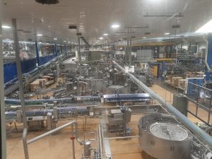 All equipment in the massive pasteurisation and packaging facility is constructed of stainless steel.