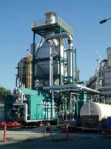 120,000 lb/hr package watertube boiler with CataStak SCR system and EconoStak economizer, achieving sub 5 ppm NOx performance.