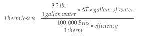 Formula for measuring thermal losses.