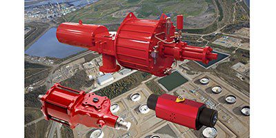 Rotork pneumatic actuators installed on well pads