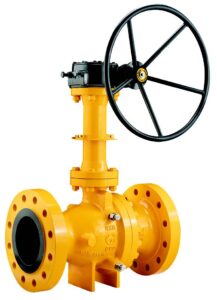 An 8x6 inch Class 600 cryogenic trunnion-mounted ball valve.