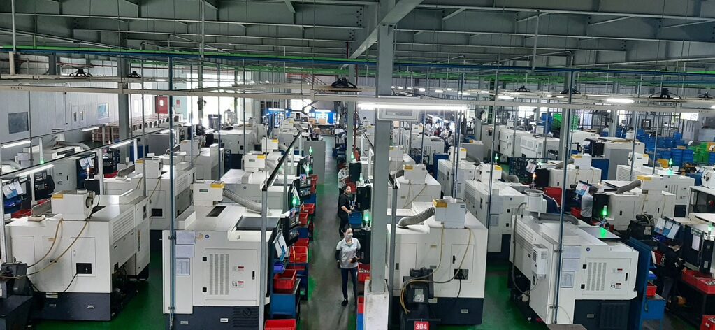 CNC machining workshop.