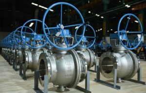 Trunnion ball valve (ANSI & DIN pressure; size range from 3” to 24”).