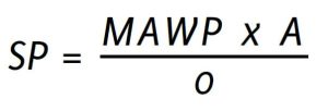 Formula: SP = MAWP x A / 0
