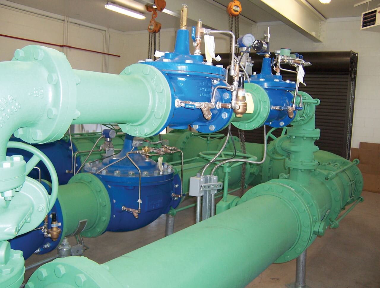 An example of valves used in a commercial TES system.