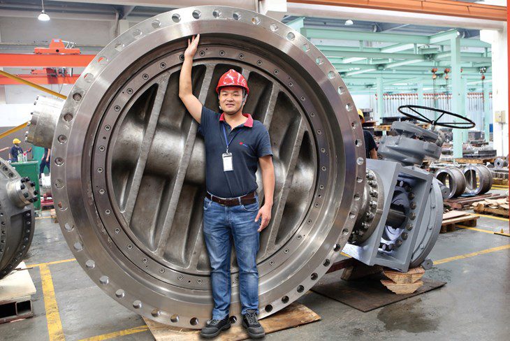 80” 150LB Triple Offset Butterfly Valve.