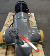 Figure 2: Parallel Slide Gate Valve with Pressure Equalization. Still Bidirectional but now with installation flow direction preference. Image cortesy by ValvTechnologies, LLC.