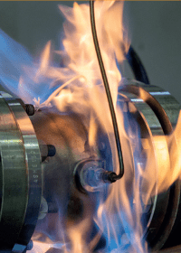 Fire tests are performed according to industry or customer standards. Fire testing verifies that the valve stays tight enough to prevent internal or external leakage from expanding the size of the fire. Image courtesy Valmet