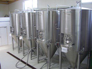 Fermentation tanks.