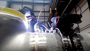 Figure 2. Example of an orbital welding application in the oil & gas field, guaranteeing a defect-free weld