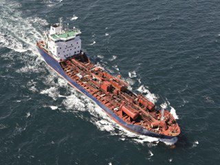 A chemical tank ship