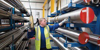 Inside the warehouse of the UK facility. 