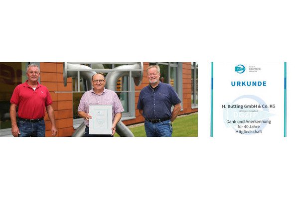 BUTTING honored for 40 years membership of DGZfP