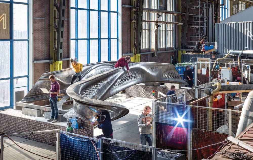 WAAM MX3D’s stainless steel 3D-printed bridge. (Image source: MX3D)