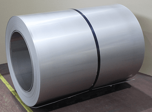 A 4ft-wide coil of the newly developed alloy NAS355N.