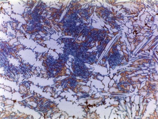 Showing typical location of precipitates in the root run of a duplex stainless steel weld.