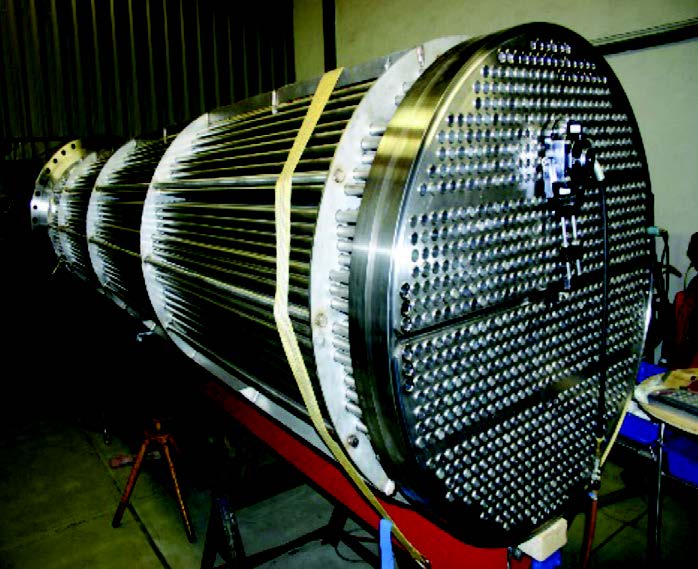 An Alloy 800H welded tubesheet, fabricated for installation in a polysilicon plant.