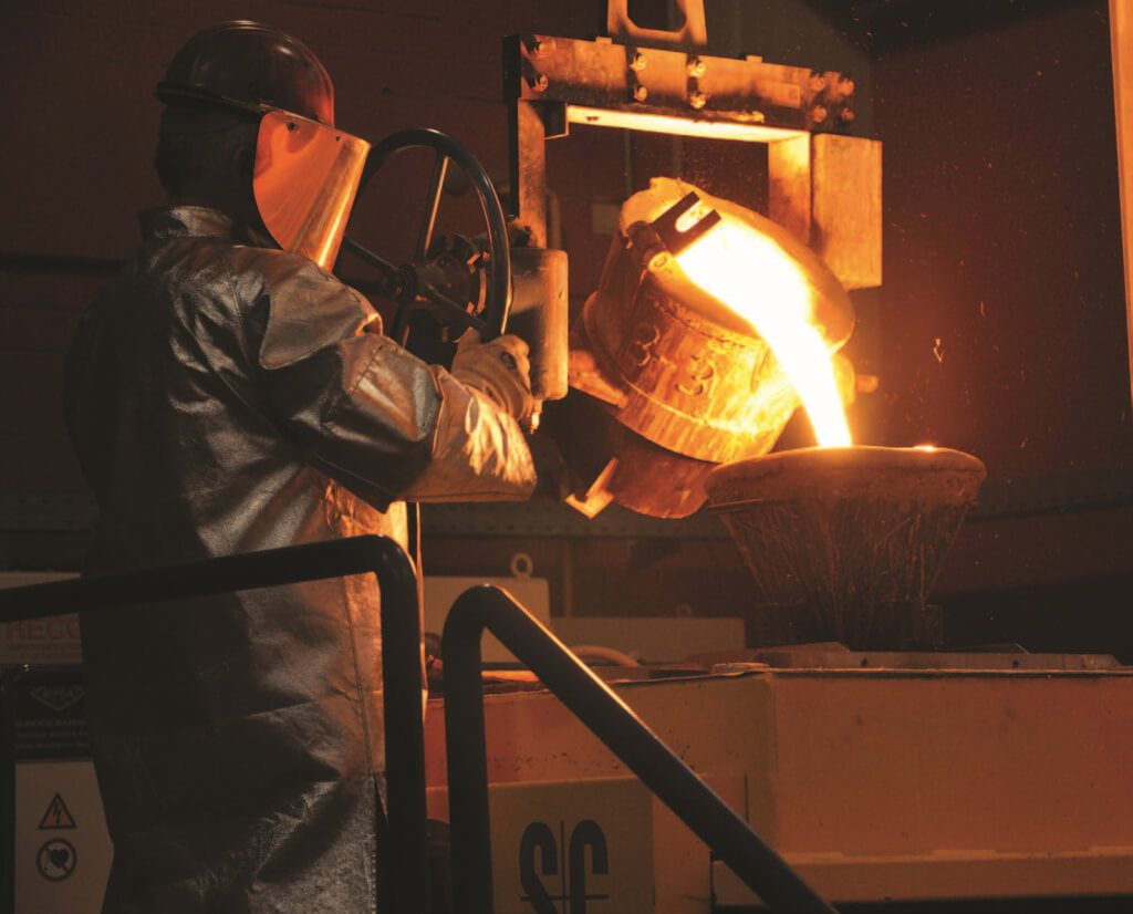The spun casting machine for trial testings in the R&D facility.