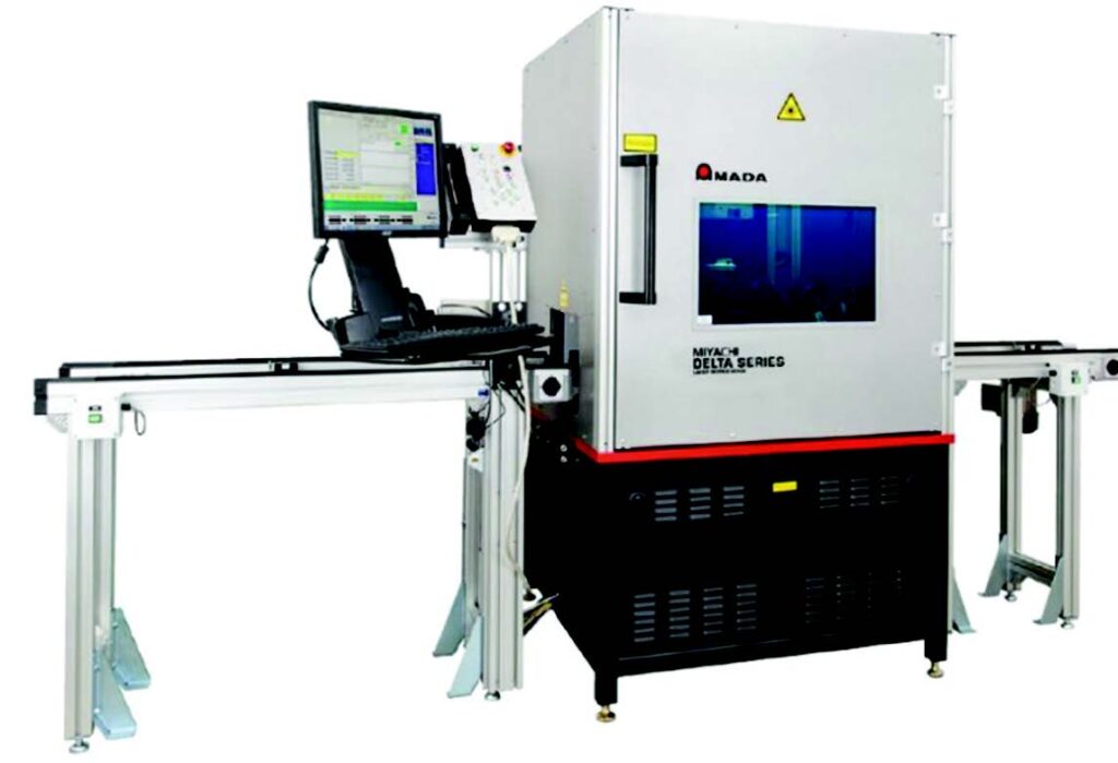 Conveyor laser processing center can be customized for inline laser cleaning operations.