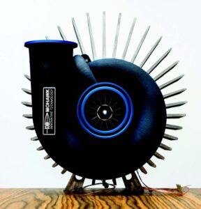 View of an oil-free anode offgas recycle blower (AORB) made by Mohawk Innovative Technology Inc.