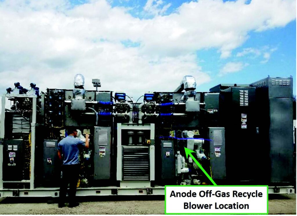 An SOFC power system with AORB highlighted. Photo courtesy of FCE.