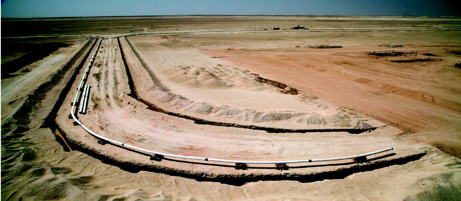 Figure 3. Aerial view of the duplex pipeline construction site.