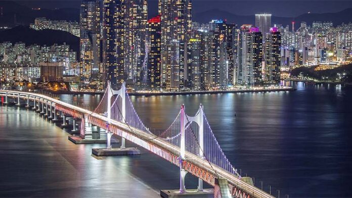 the night view of Busan