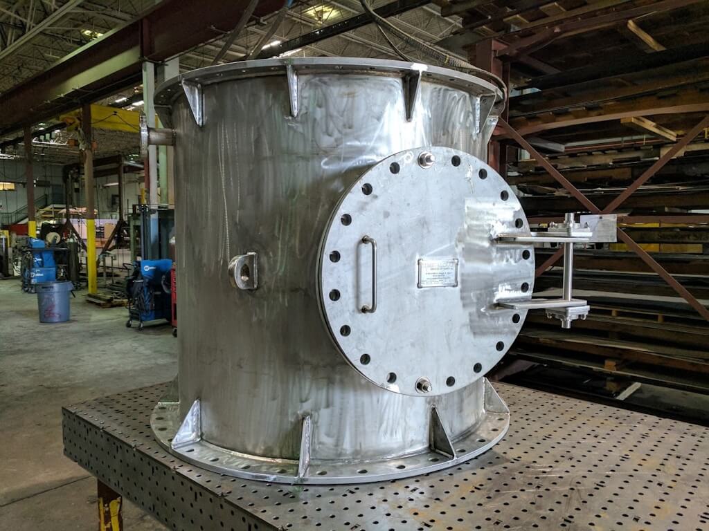 Pipework section complete with inspection hatch.