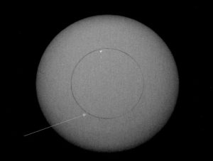 A tooling specimen with a manufaturered circular crack. Photo by NASA