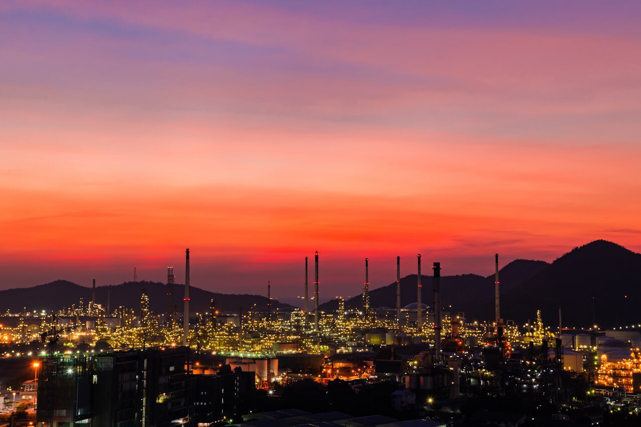 refinery at night in Thailand