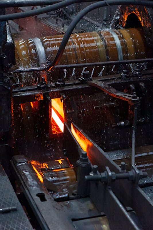 Hot rolling of the long product. Hot rolling of the long product.