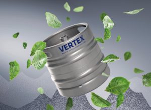 Thielmann has produced the Vertex keg, made of duplex stainless steel. It is designed to save weight and therefore transportation costs. Photo: Thielmann.
