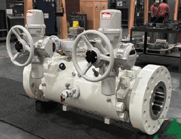 12" Class 1500 super-duplex valves, specified for the Shell Jackdaw platform in the North Sea, are built to withstand the extreme conditions of the North Sea. Photo: Oliver Twinsafe