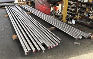 2205 duplex stainless steel tension rods in the shop before installation. Photo© TriPyramid