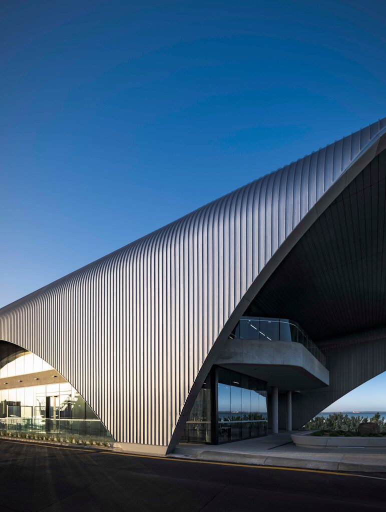 Ferritic stainless steel offers a lower expansion coefficient than 316L austenitic stainless steel and can be readily bent, roll-formed, pressed to share, or spun. ©Tim Griffith. All rights reserved.