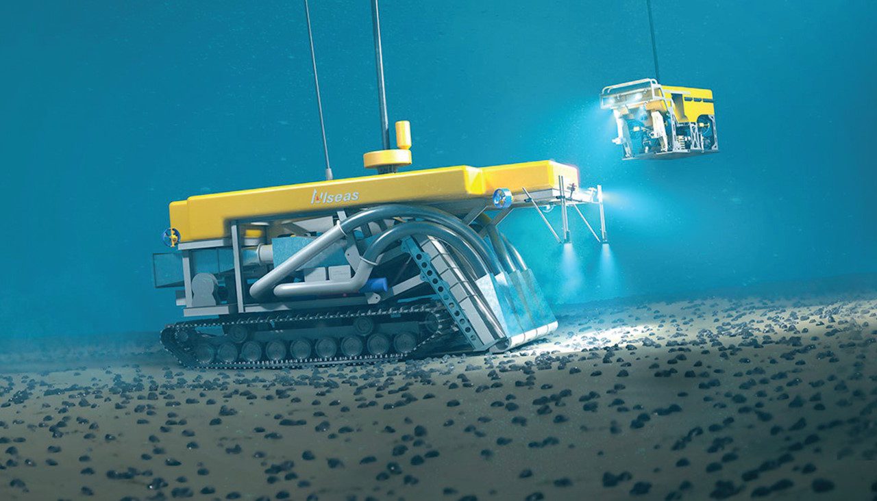 An artists representation of deepsea mining of polymetallic nodules on the seabed. Source: Wikimedia, Gringo from Zemgale https://creativecommons.org/licenses/by-sa/4.0/deed.en An artists representation of deepsea mining of polymetallic nodules on the seabed. Source: Wikimedia, Gringo from Zemgale https://creativecommons.org/licenses/by-sa/4.0/deed.en
