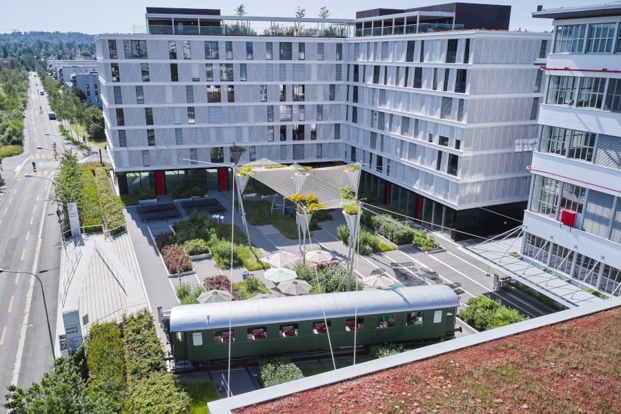 Grünes Schattendach in Oerlikon